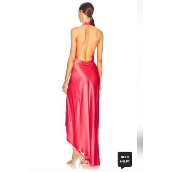 Retrofete Sabrina Dress in Coral Size XS Halter Open Back NWT Maxi Sleeveless - Picture 3 of 14